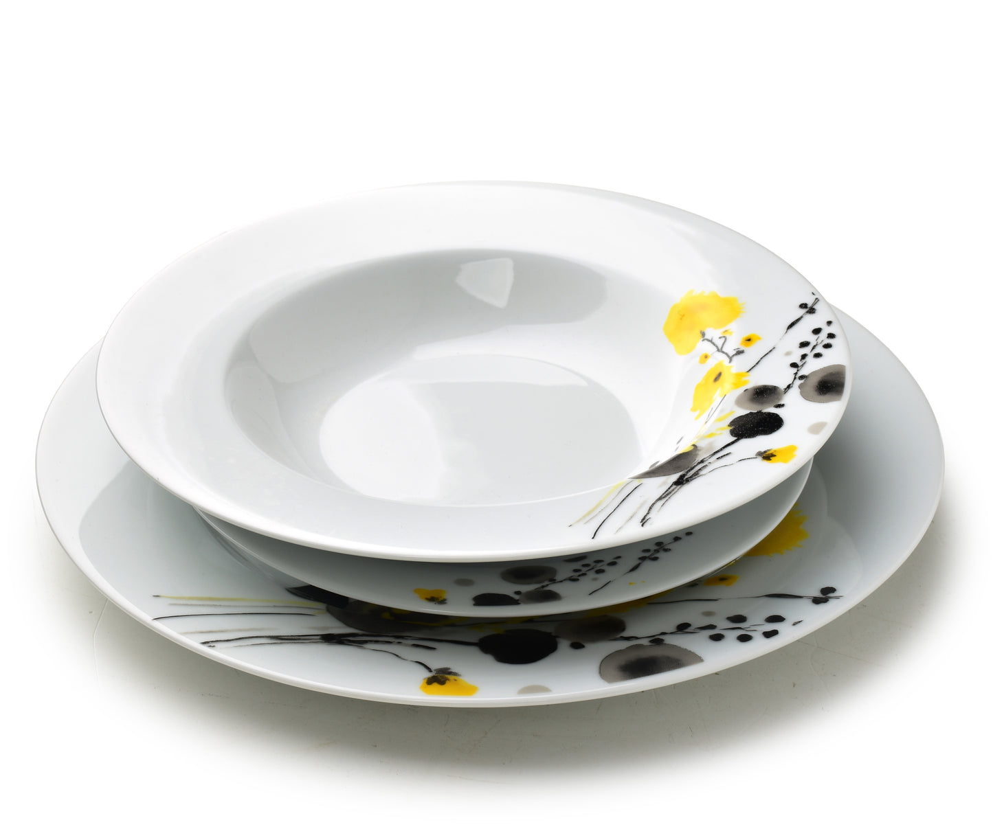 LEA Yellow 18 teiliges Geschirrset 21 8 cm/19 2 cm/27 cm Suppenteller 220 ml - Tinkie