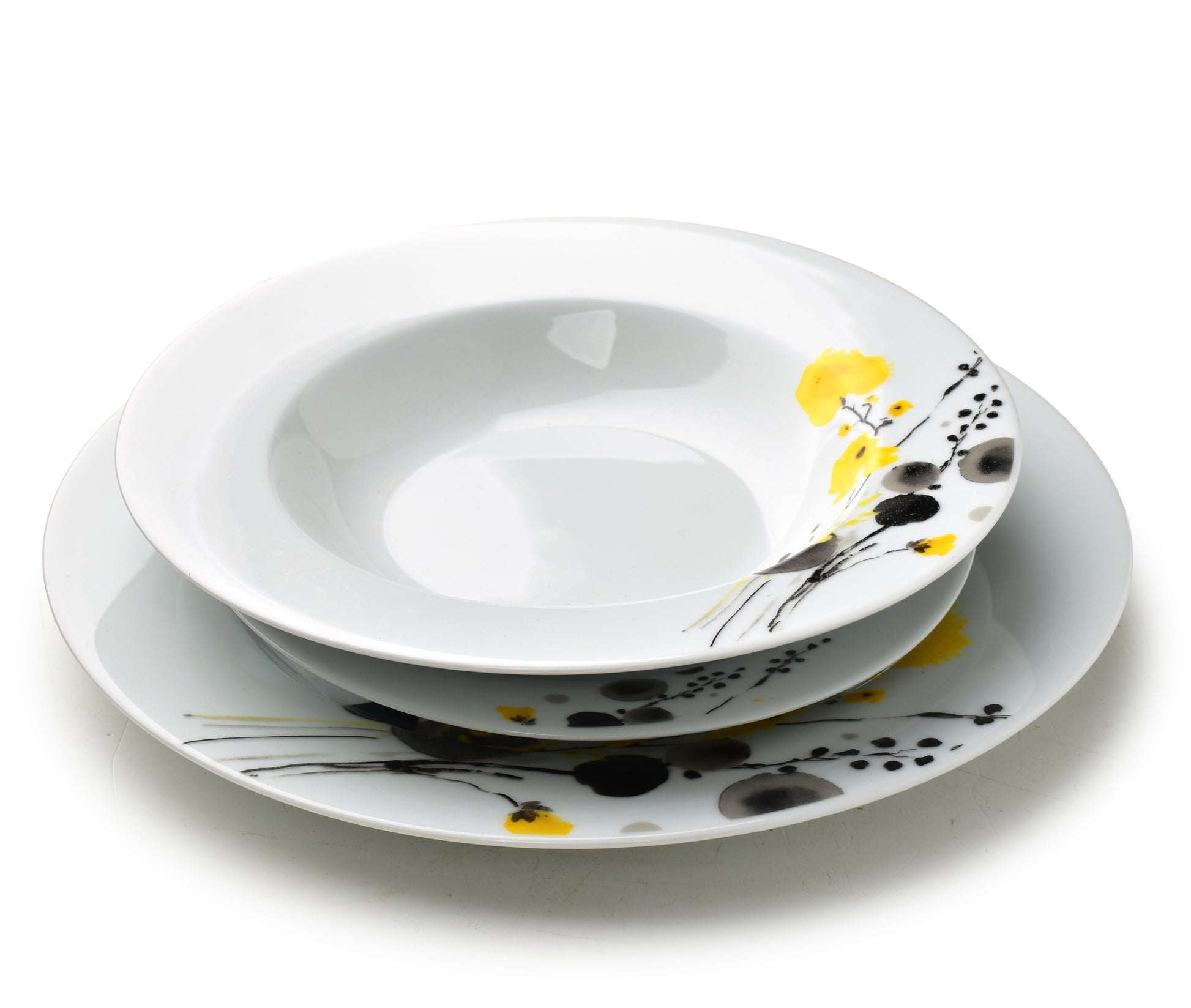 LEA Yellow 18 teiliges Geschirrset 21 8 cm/19 2 cm/27 cm Suppenteller 220 ml - Tinkie