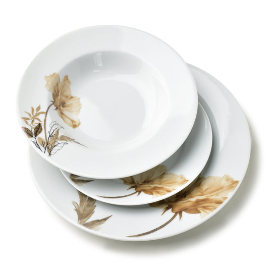 LEA Beige 18 teiliges Geschirrset 21 8 cm/19 2 cm/27 cm Suppenteller 220 ml - Tinkie