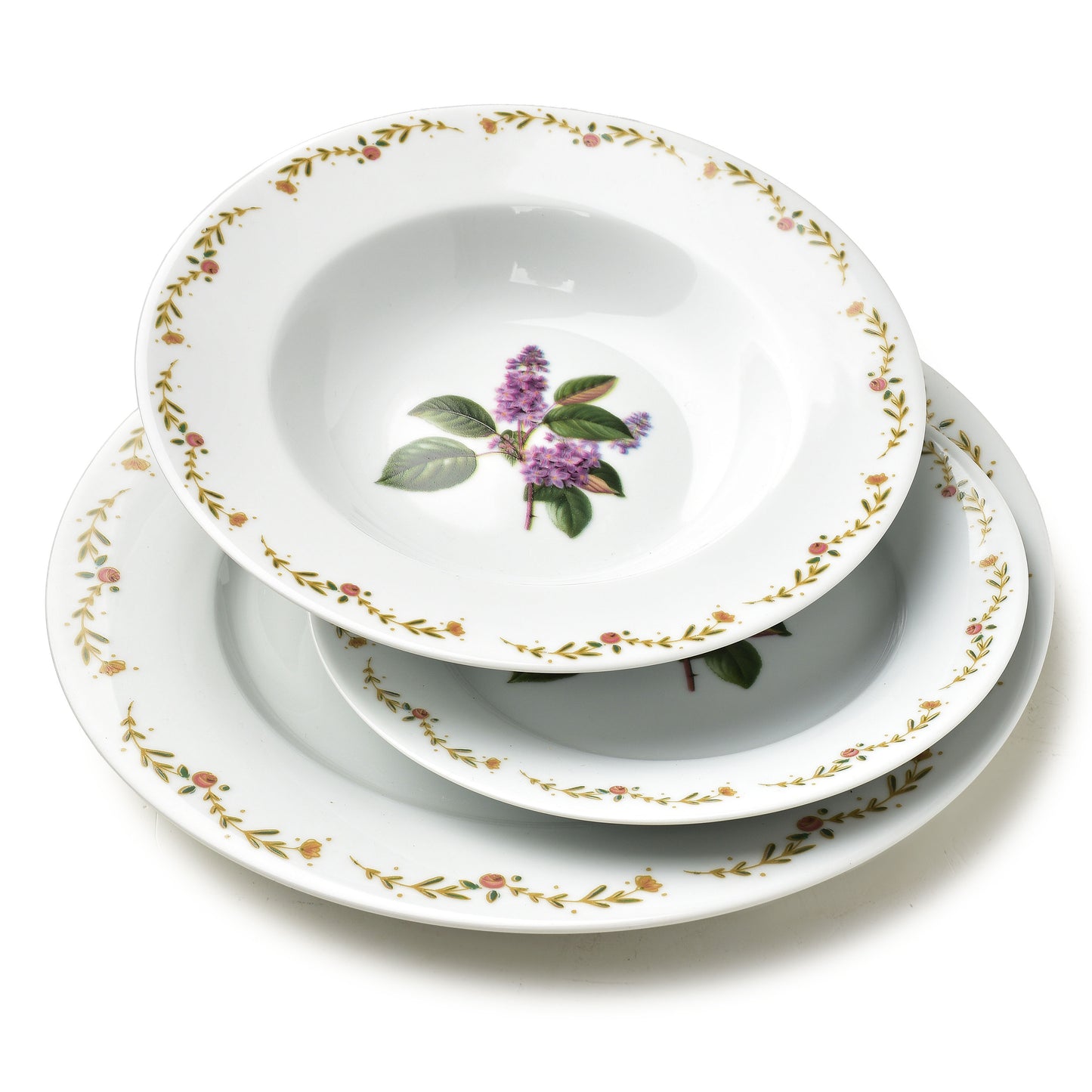 LEA Lilac 18 teiliges Geschirrset 21 8 cm/19 2 cm/27 cm Suppenteller 220 ml - Tinkie