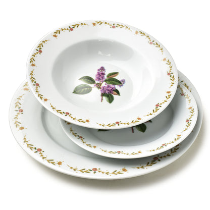 LEA Lilac 18 teiliges Geschirrset 21 8 cm/19 2 cm/27 cm Suppenteller 220 ml - Tinkie