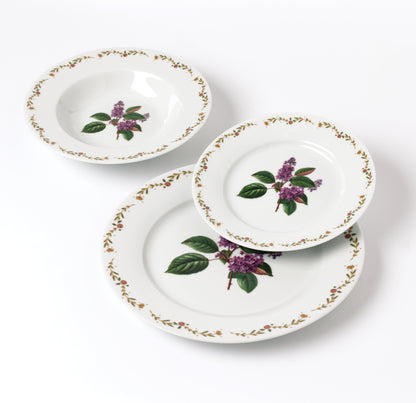 LEA Lilac 18 teiliges Geschirrset 21 8 cm/19 2 cm/27 cm Suppenteller 220 ml - Tinkie