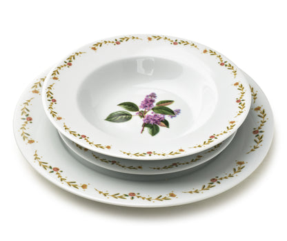 LEA Lilac 18 teiliges Geschirrset 21 8 cm/19 2 cm/27 cm Suppenteller 220 ml - Tinkie