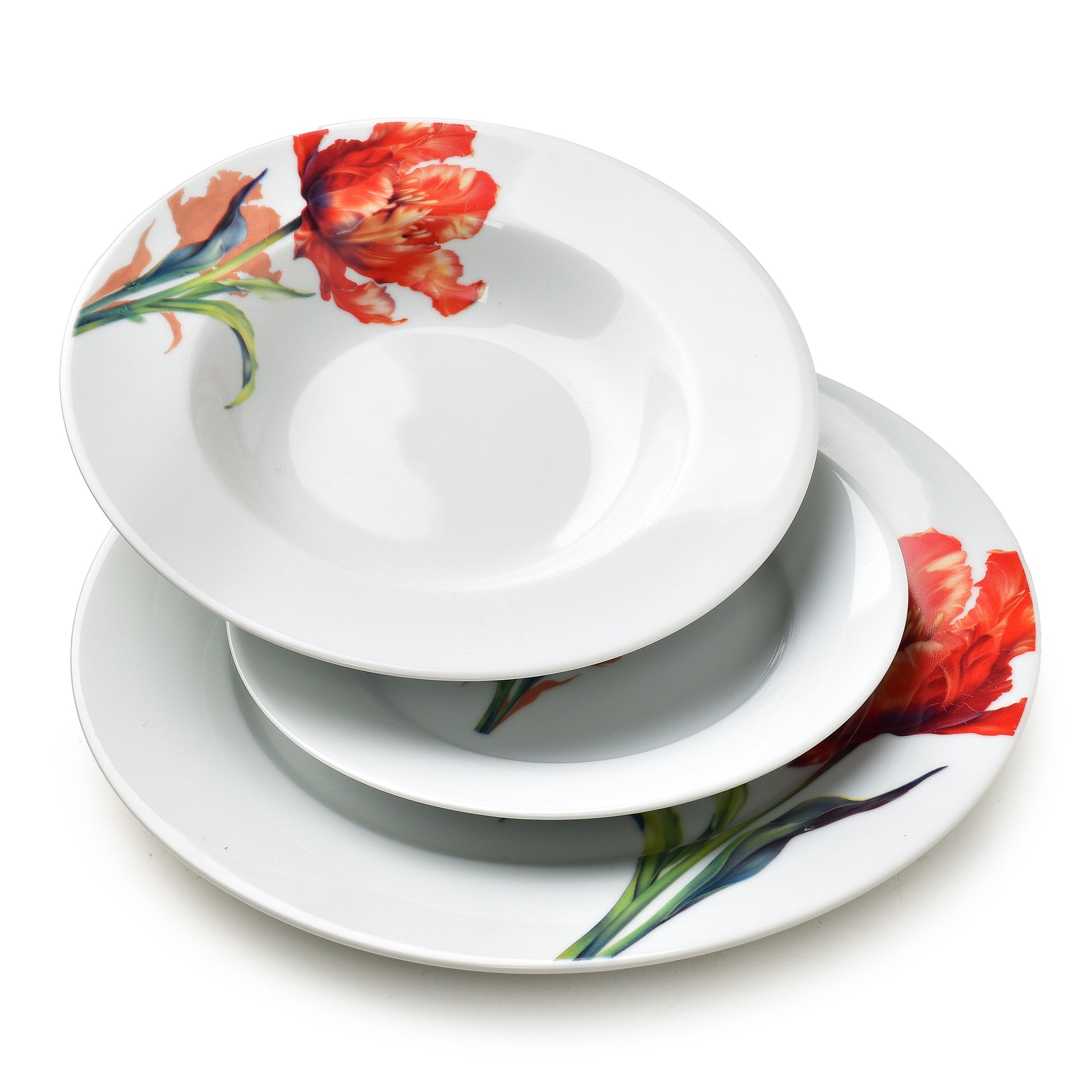 LEA Tulip 18 teiliges Geschirrset 21 8 cm/19 2 cm/27 cm Suppenteller 220 ml - Tinkie