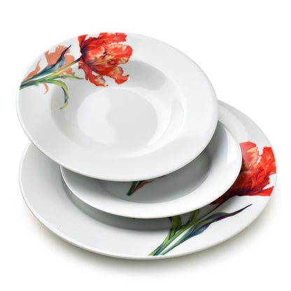 LEA Tulip 18 teiliges Geschirrset 21 8 cm/19 2 cm/27 cm Suppenteller 220 ml - Tinkie
