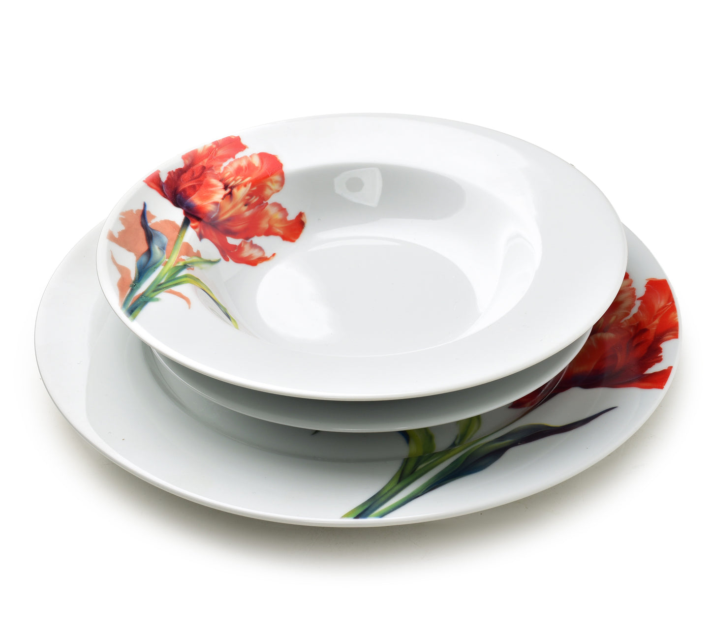 LEA Tulip 18 teiliges Geschirrset 21 8 cm/19 2 cm/27 cm Suppenteller 220 ml - Tinkie