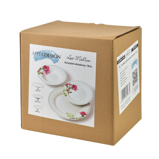 LEA MALLOW 18-teiliges Geschirrset, Rosa Malve, für 6 Personen – Seitenansicht