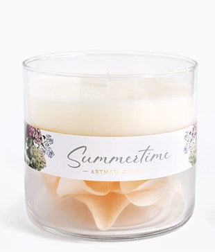 Summertime Kerze großer Zylinder cremefarben aus Wachs (duftend) im Glas - Tinkie