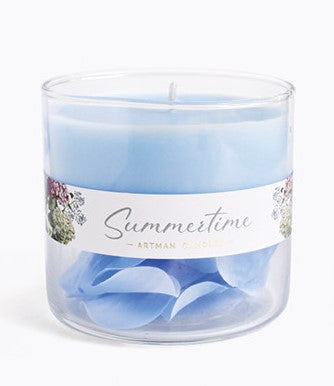 Summertime Kerze großer Zylinder blau aus Wachs (Duftkerze) im Glas - Tinkie