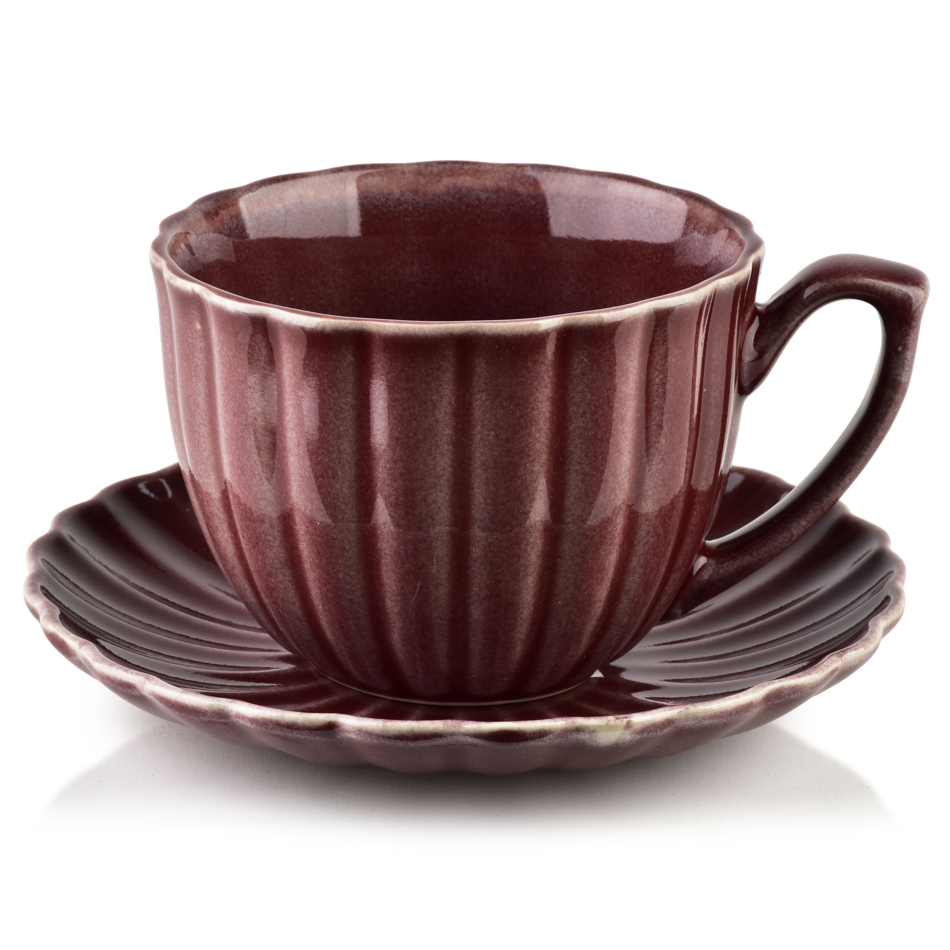 Evie Burgundy Tasse mit Untertasse 300 ml - Tinkie