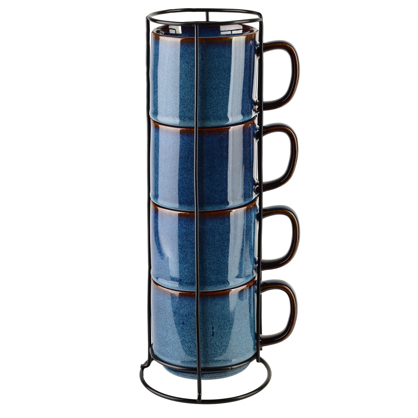 Evie Dark Blue Set mit 4 Bechern auf einem Ständer ml - Tinkie