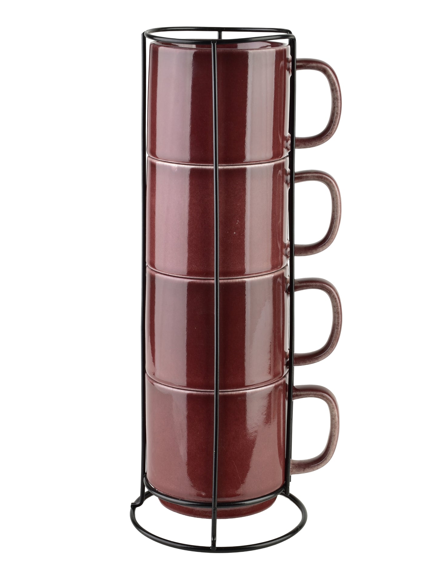 Evie Burgundy Set mit 4 Bechern auf einem Ständer ml - Tinkie