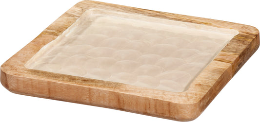 Quadratisches Serviertablett aus Mangoholz - Tinkie