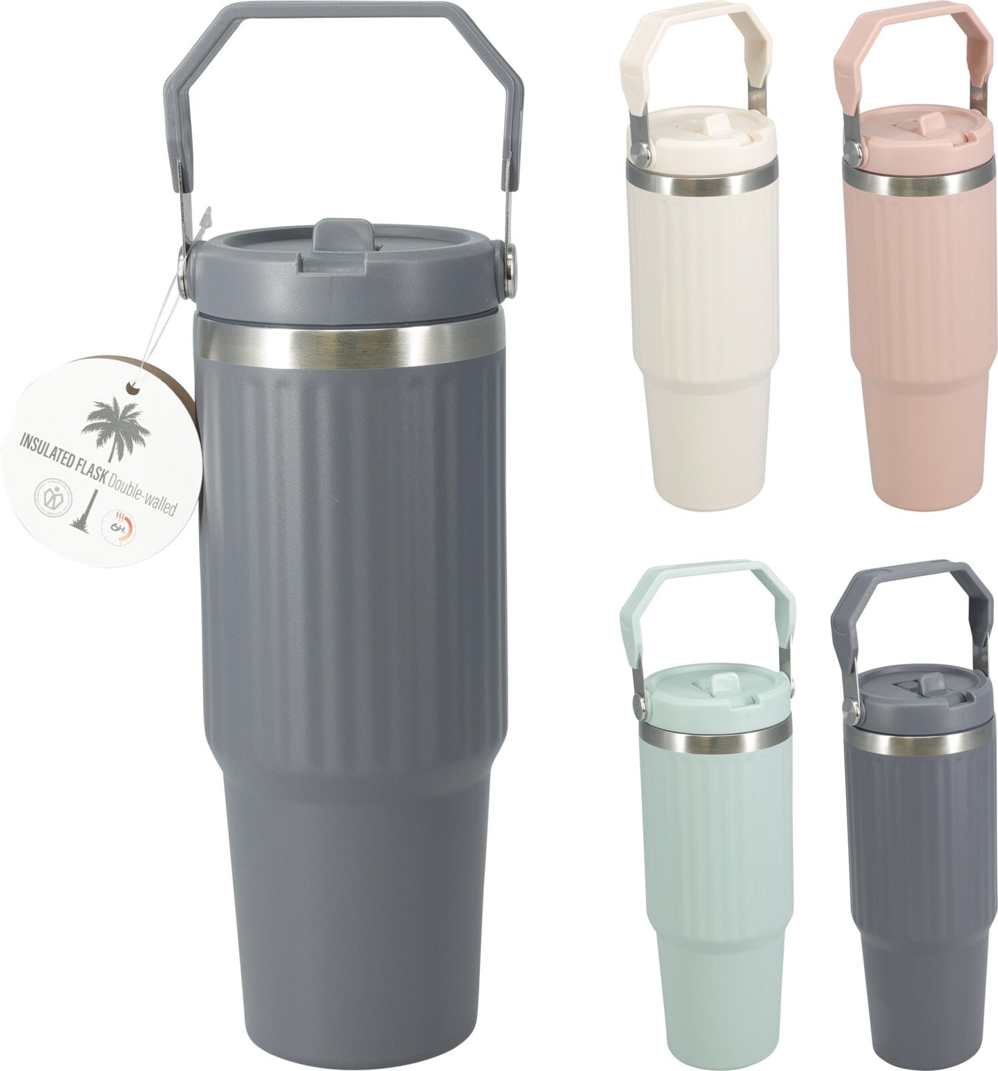 Edelstahl Thermoskanne 900 ML 24 CM 4 Farben - Tinkie