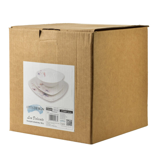 LEA DELICATE 18-teiliges Geschirrset, feines Blumendekor, für 6 Personen – Größenvergleich