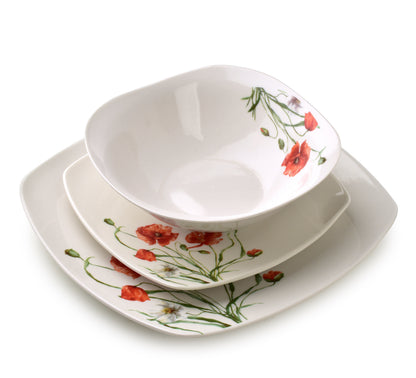 LEA Poppy 18 teiliges Geschirrset 16 cm 500 ml/18 cm/24 cm - Tinkie