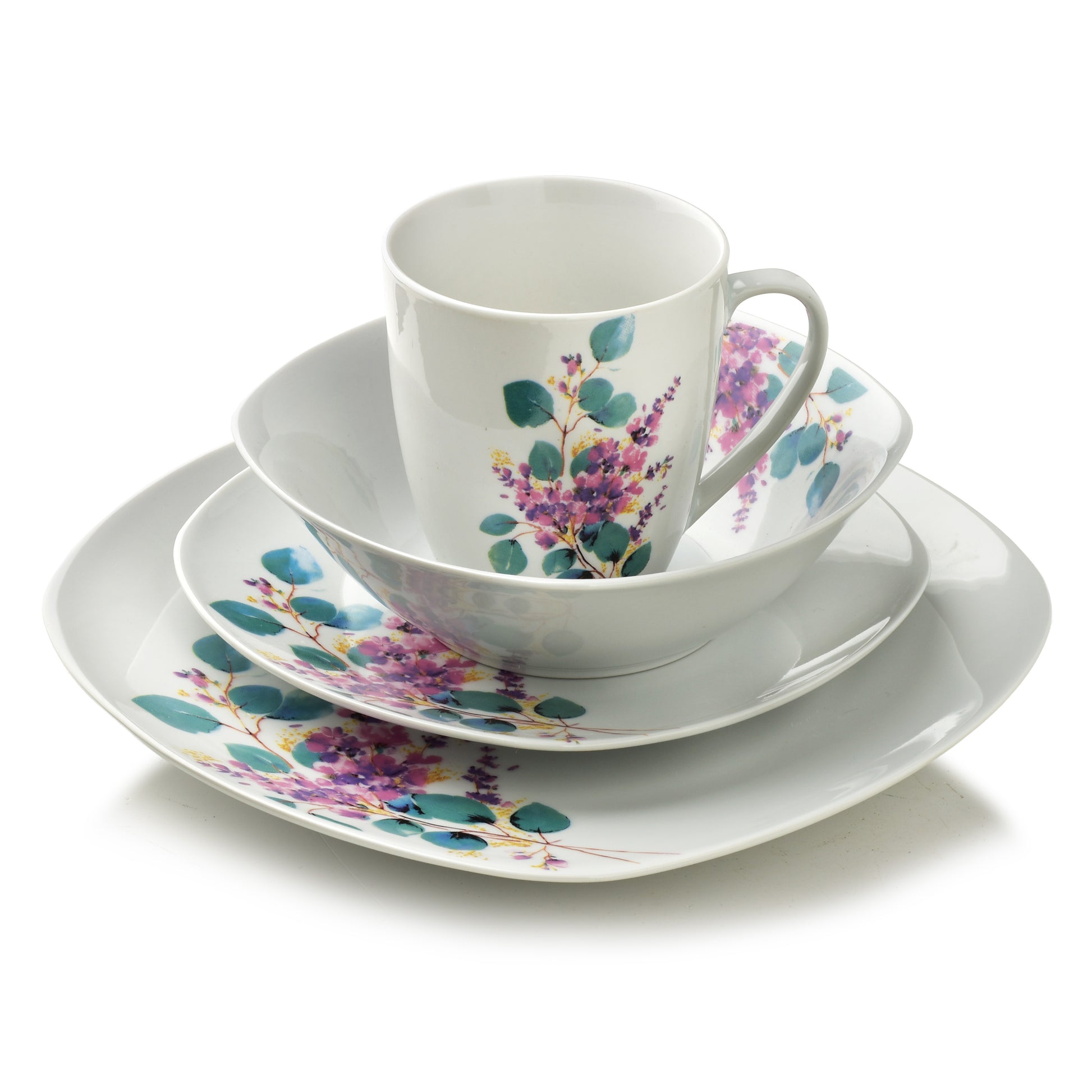 LEA Lavender 16 teiliges Geschirrset Tasse 370 ml / Schüssel 500 ml 17/19 5/25 5 cm - Tinkie