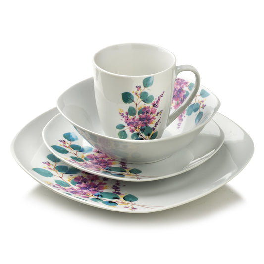 LEA Lavender 16 teiliges Geschirrset Tasse 370 ml / Schüssel 500 ml 17/19 5/25 5 cm - Tinkie