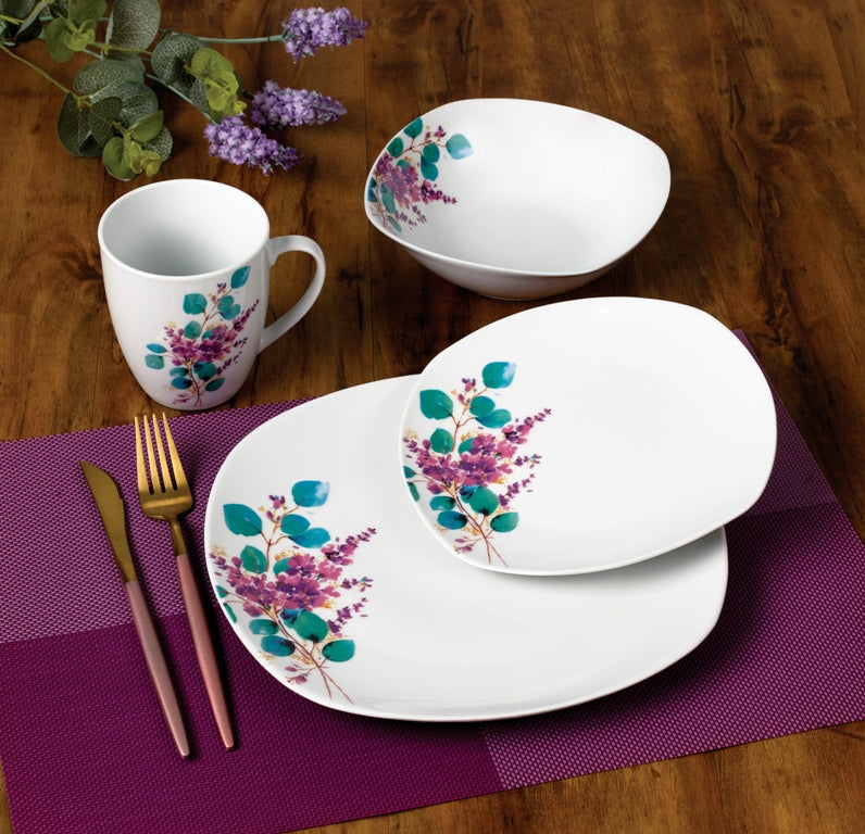 LEA Lavender 16 teiliges Geschirrset Tasse 370 ml / Schüssel 500 ml 17/19 5/25 5 cm - Tinkie
