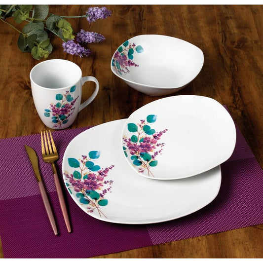 LEA Lavender 16 teiliges Geschirrset Tasse 370 ml / Schüssel 500 ml 17/19 5/25 5 cm