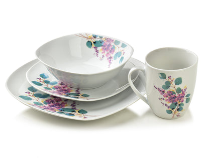 LEA Lavender 16 teiliges Geschirrset Tasse 370 ml / Schüssel 500 ml 17/19 5/25 5 cm - Tinkie