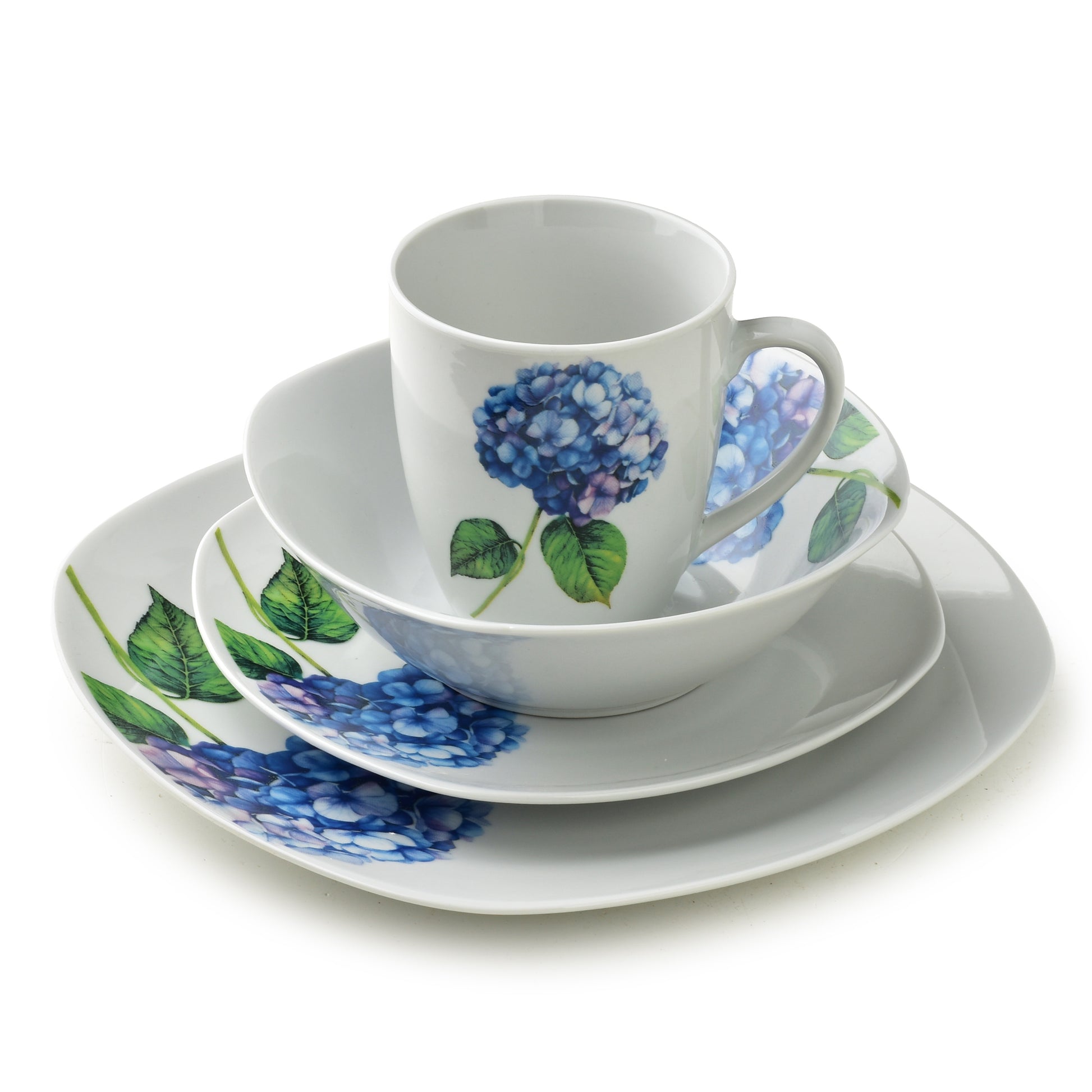 LEA Purple 16 teiliges Geschirrset Becher 370 ml / Schüssel 500 ml 17/19 5/25 5 cm - Tinkie