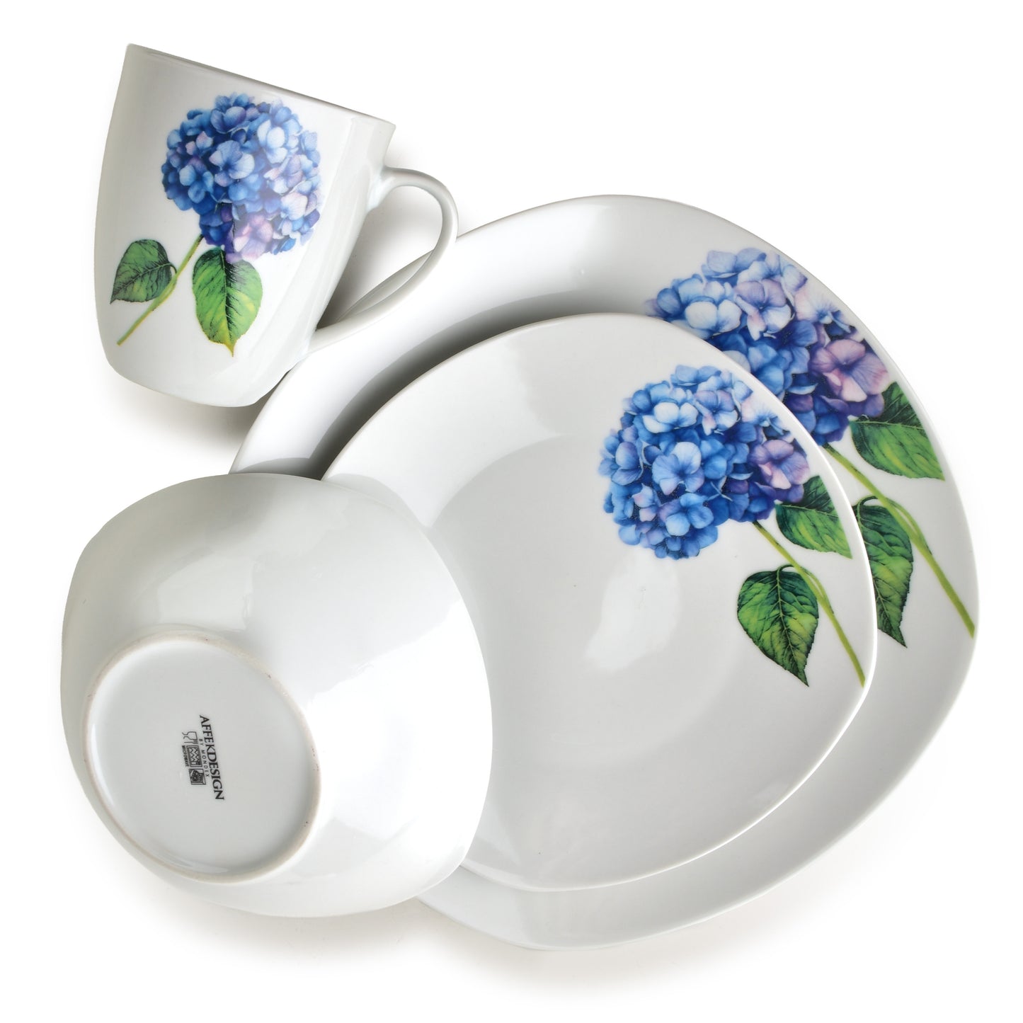 LEA Purple 16 teiliges Geschirrset Becher 370 ml / Schüssel 500 ml 17/19 5/25 5 cm - Tinkie
