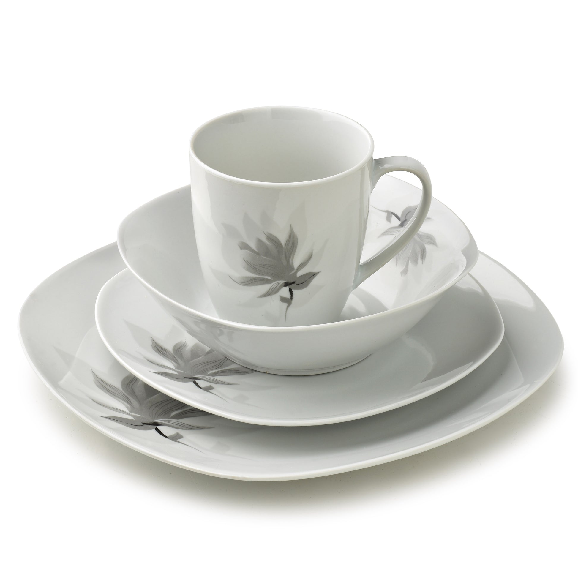 Magnolia 16 teiliges Geschirrset Tasse 370 ml / Schüssel 500 ml 17/19 5/25 5 cm - Tinkie