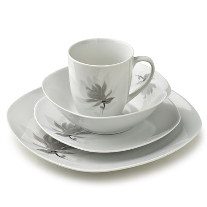 Magnolia 16 teiliges Geschirrset Tasse 370 ml / Schüssel 500 ml 17/19 5/25 5 cm - Tinkie