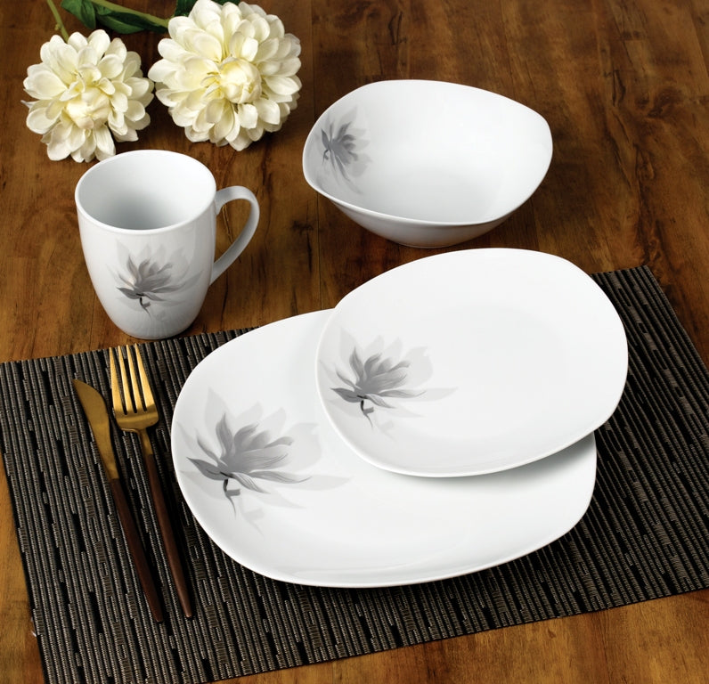 Magnolia 16 teiliges Geschirrset Tasse 370 ml / Schüssel 500 ml 17/19 5/25 5 cm - Tinkie