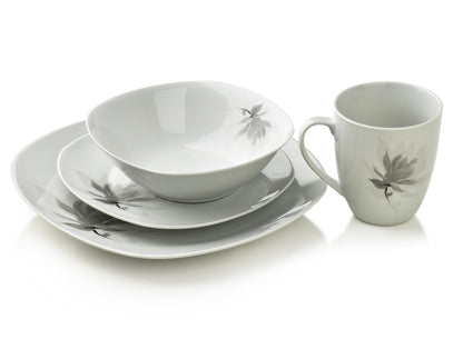 Magnolia 16 teiliges Geschirrset Tasse 370 ml / Schüssel 500 ml 17/19 5/25 5 cm - Tinkie
