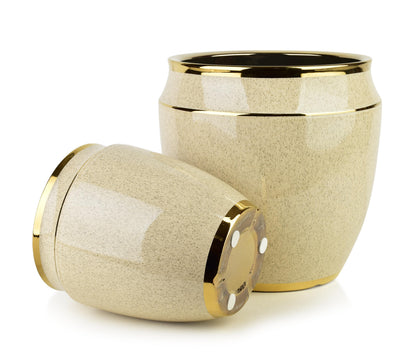 Neva Keramik-Übertopf Set (2-teilig) Gold & Beige - Tinkie