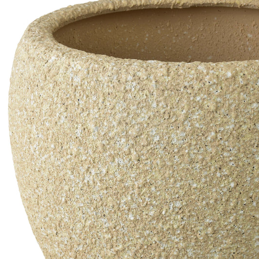 NEVA Keramik-Übertopf-Set 2-tlg. Sandfarben, Putz-Optik matt, 51 & 38 cm – Seitenansicht