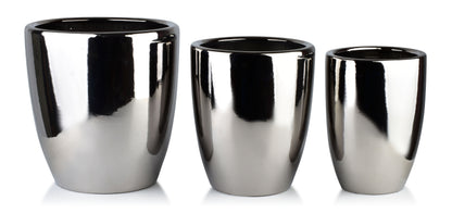 Neva Keramik-Übertopf Set (3-teilig) Silber - Tinkie