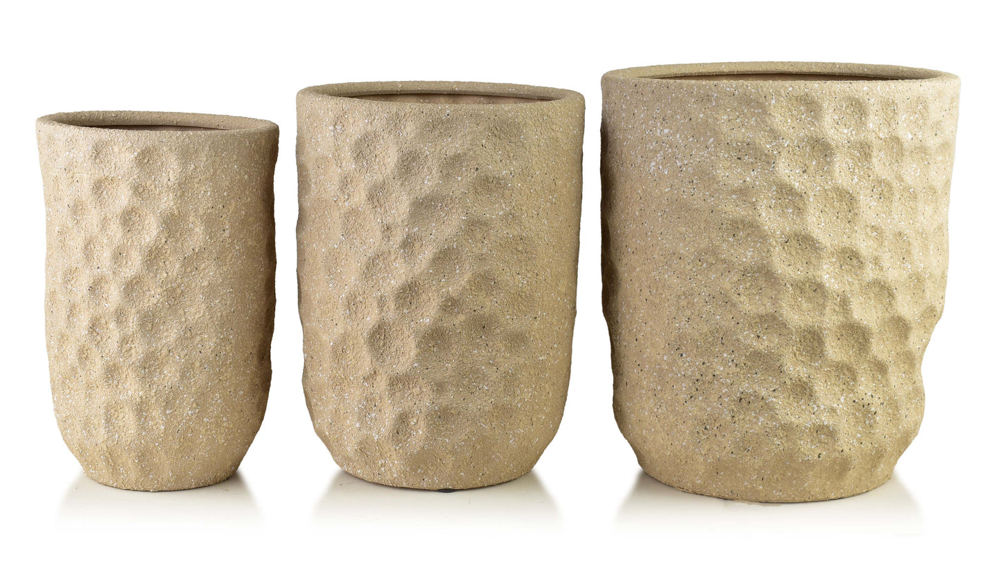 Neva Keramik-Übertopf Set (3-teilig) Beige & Sand-Optik - Tinkie