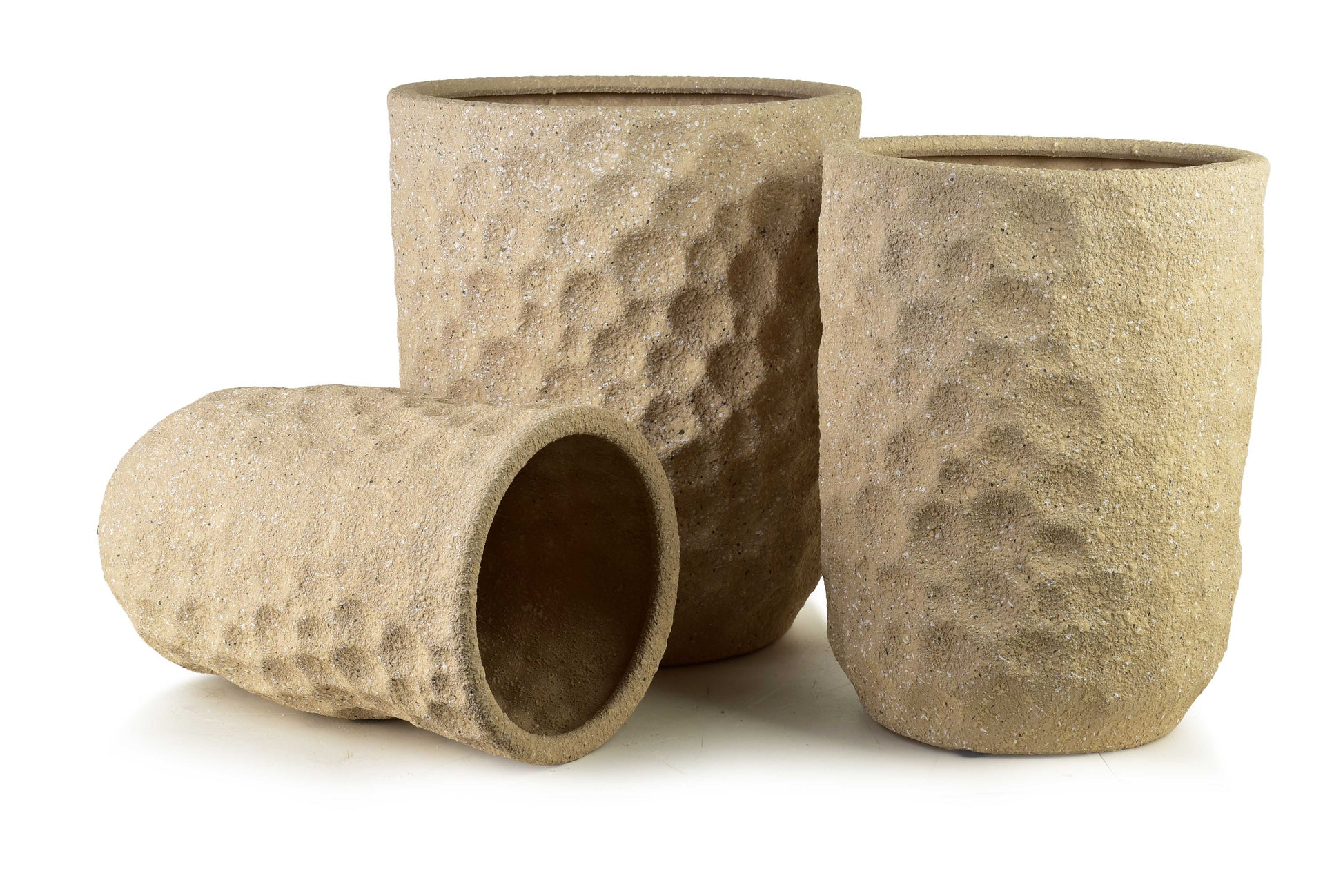 Neva Keramik-Übertopf Set (3-teilig) Beige & Sand-Optik - Tinkie