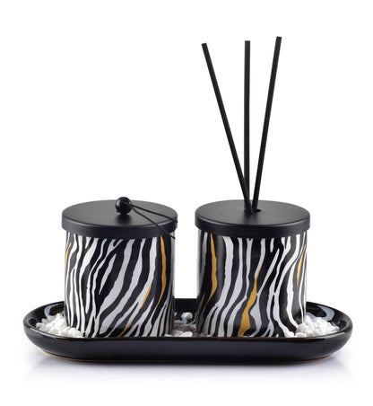 Duftdiffusor + Kerze Zebra