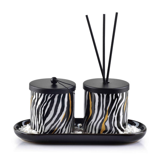 Duftdiffusor + Kerze Zebra
