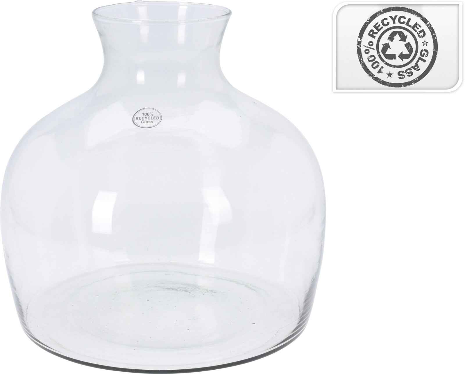 Glasvase aus recyceltem Glas