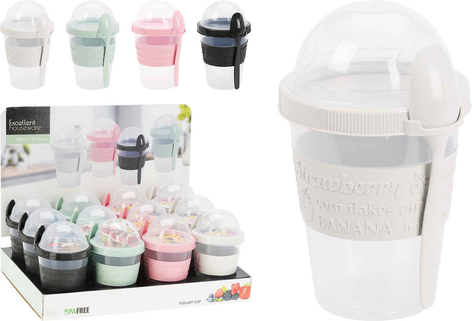 Joghurt Becher 4 Farben