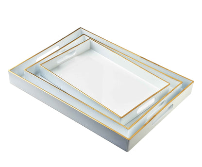 Blanche White Set mit 3 dekorativen Tabletts