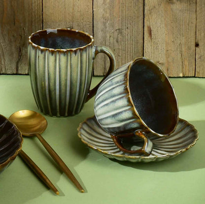 Evie Green Tasse mit Untertasse 300 ml