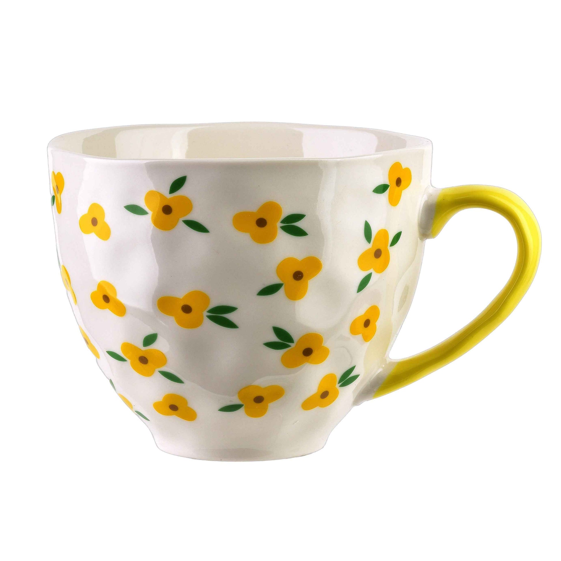 Florella Becher 400 ml gelbe Blümchen