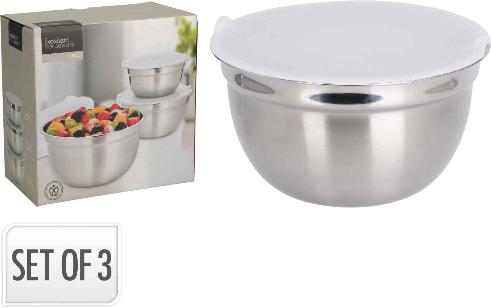 3 teiliges Edelstahl Schüsselset