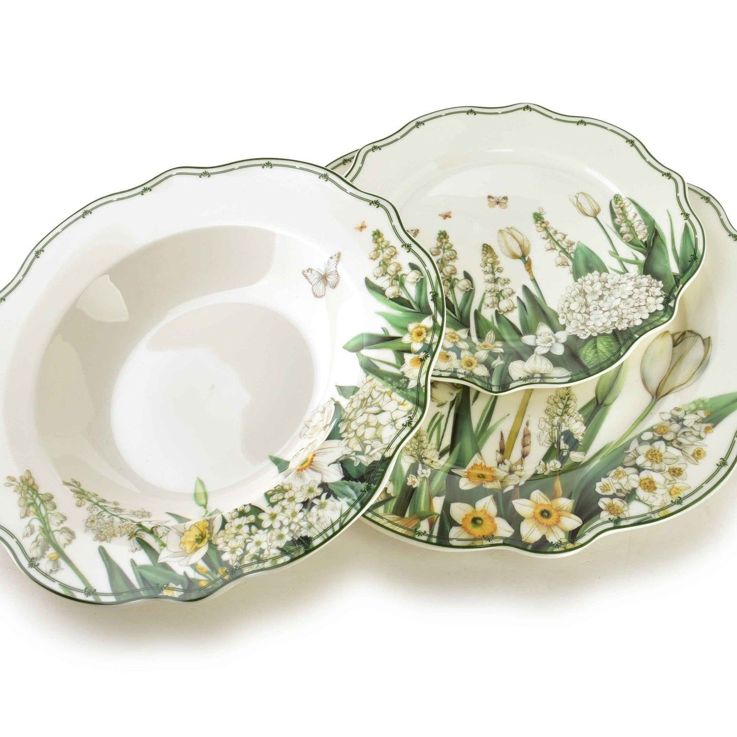 LEA Elegant 18 teiliges Set 27 cm (Essgeschirr) / 19 5 cm (Dessertgeschirr) / 22 cm (Tiefgeschirr)