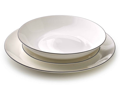 LEA Simple 18 teiliges Geschirrset mit schwarzem Streifen