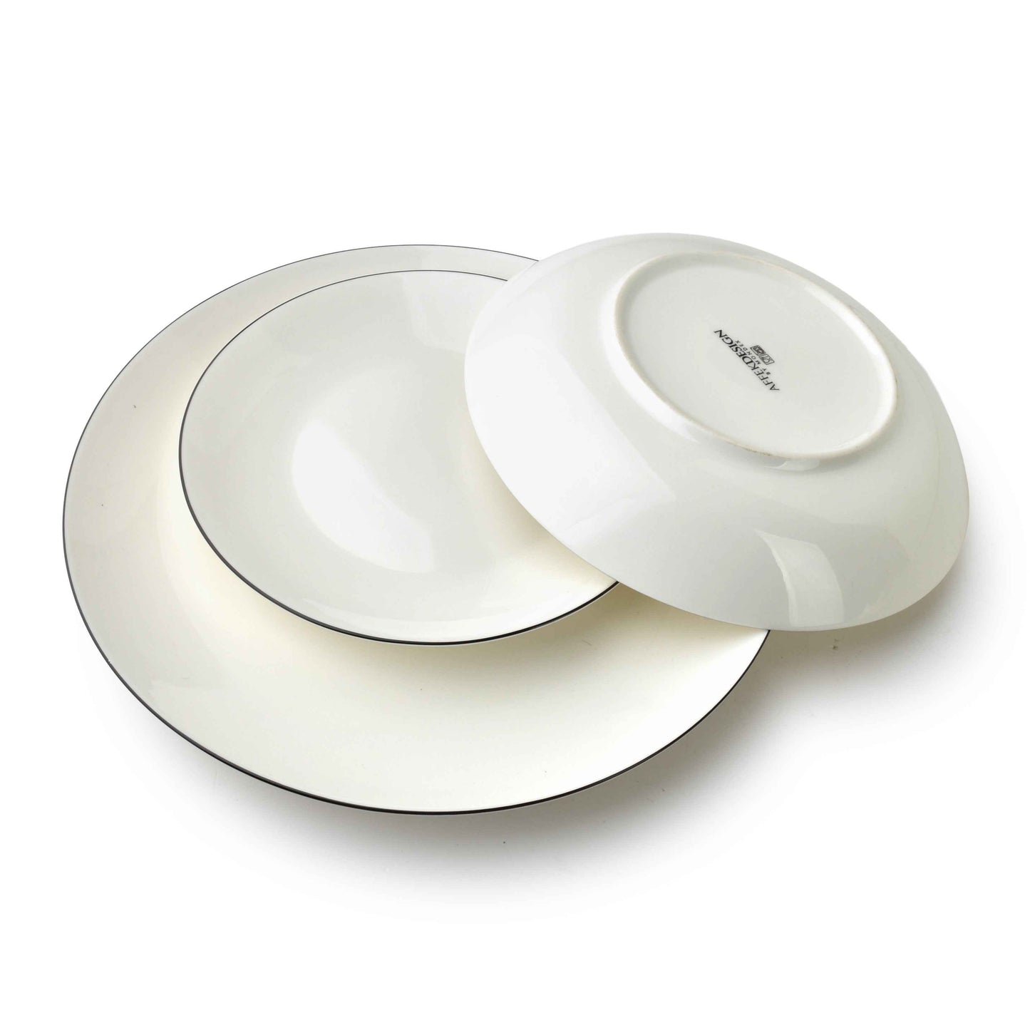 LEA Simple 18 teiliges Geschirrset mit schwarzem Streifen