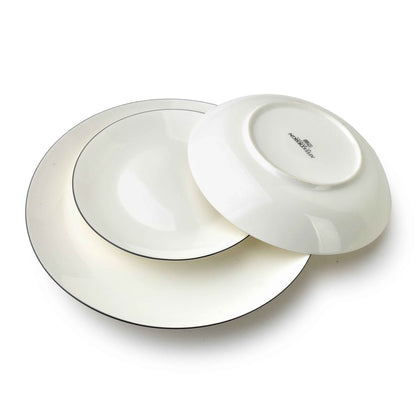 LEA Simple 18 teiliges Geschirrset mit schwarzem Streifen