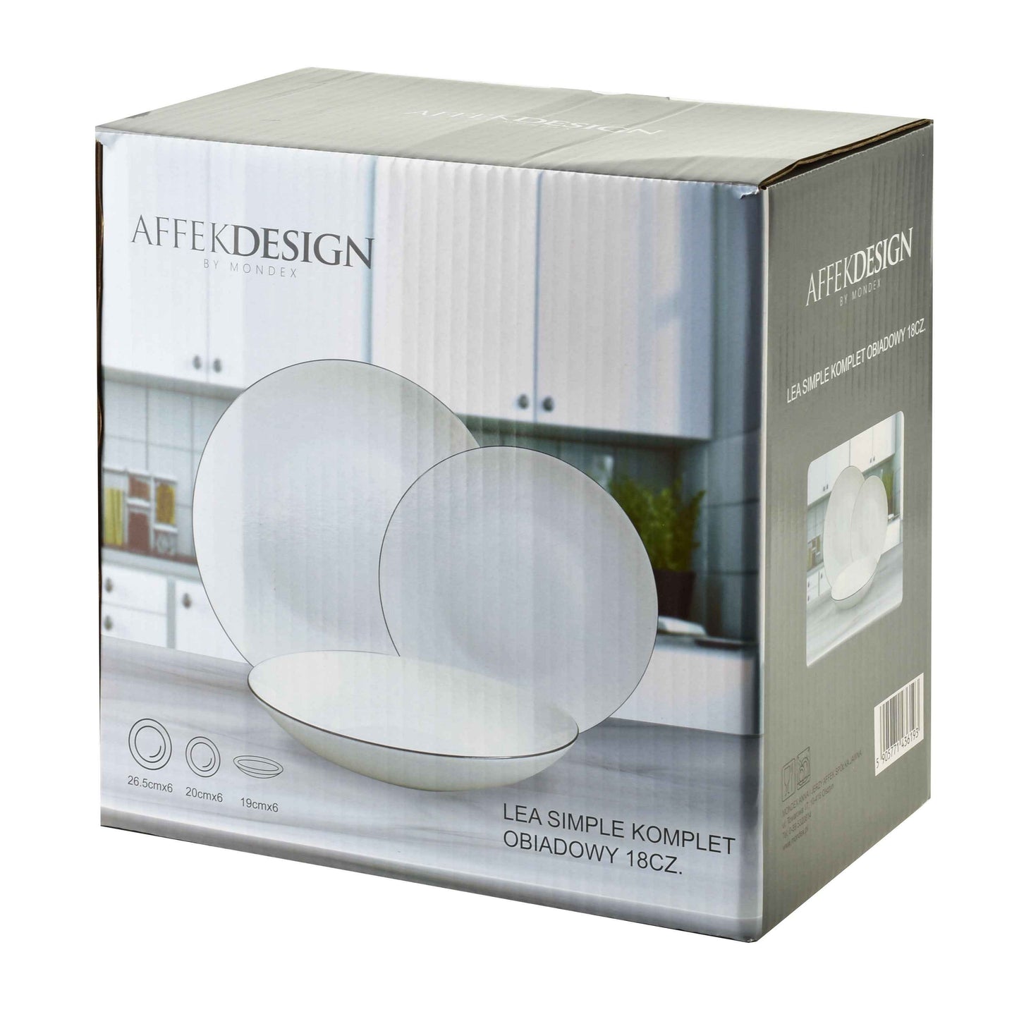 LEA Simple 18 teiliges Geschirrset mit schwarzem Streifen