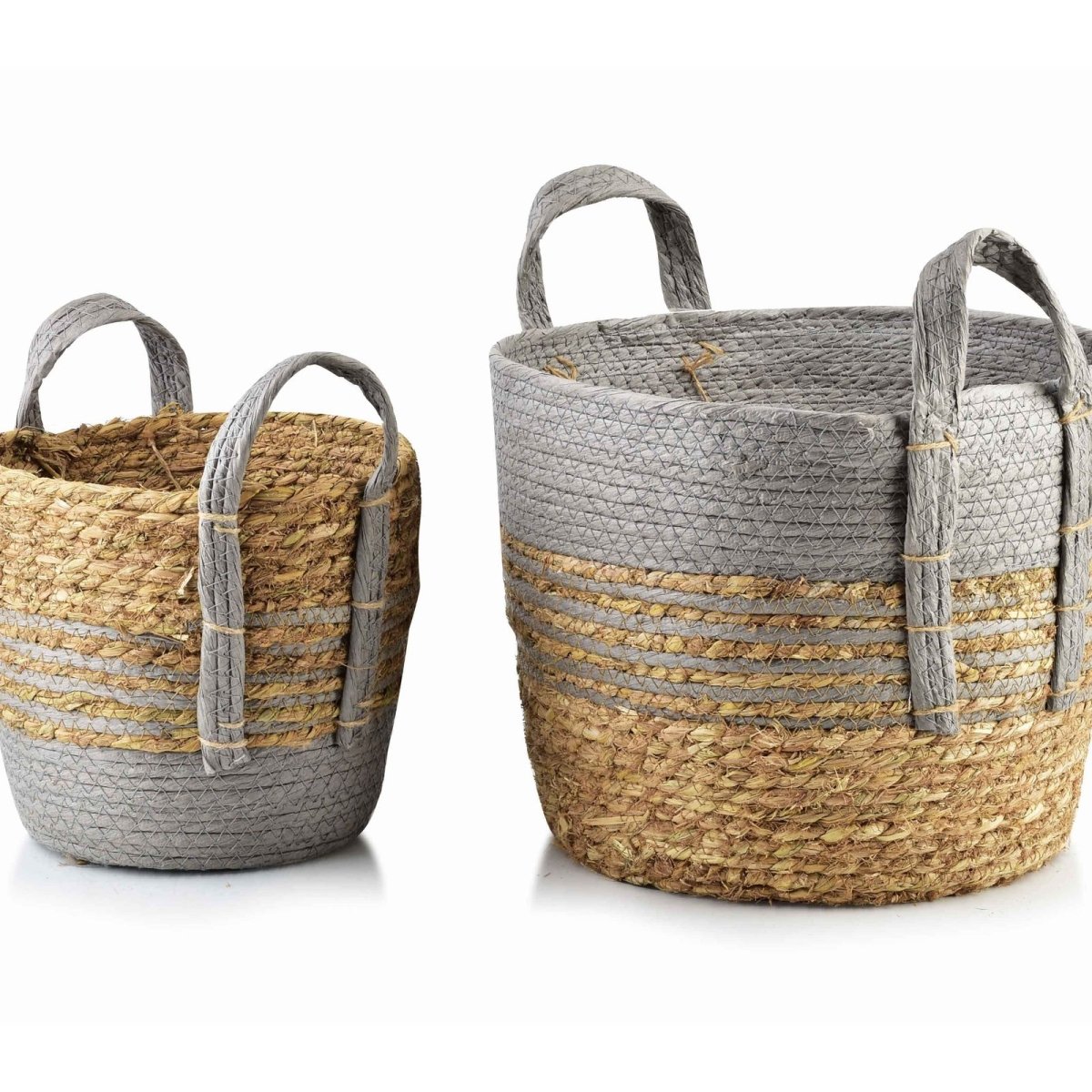 Bali 2er Korb Set aus Seegras grau 33/24 cm - tinkie.de